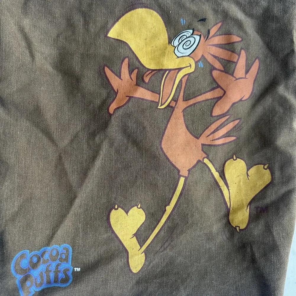 Cocoa Puffs Chocolate Cereal Tote Handbag Purse Brown Canvas General Mills 2007